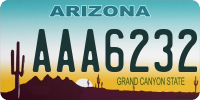 AZ license plate AAA6232