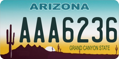 AZ license plate AAA6236