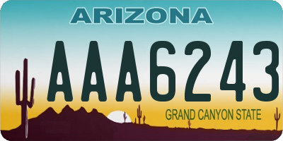 AZ license plate AAA6243