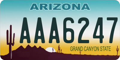 AZ license plate AAA6247