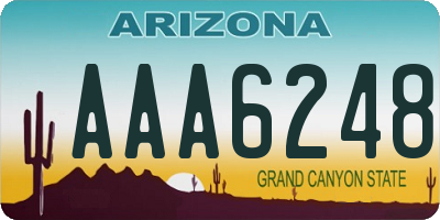 AZ license plate AAA6248