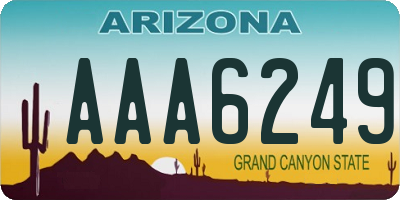 AZ license plate AAA6249