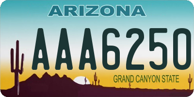 AZ license plate AAA6250