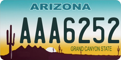 AZ license plate AAA6252