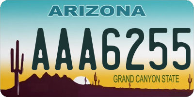 AZ license plate AAA6255