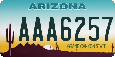 AZ license plate AAA6257