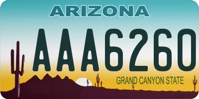 AZ license plate AAA6260