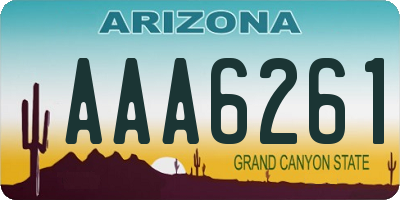 AZ license plate AAA6261