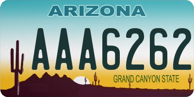 AZ license plate AAA6262