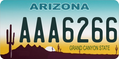 AZ license plate AAA6266