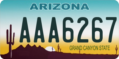 AZ license plate AAA6267