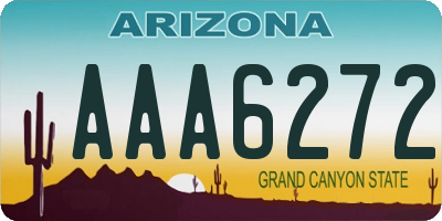 AZ license plate AAA6272