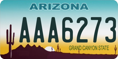 AZ license plate AAA6273