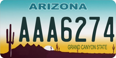 AZ license plate AAA6274