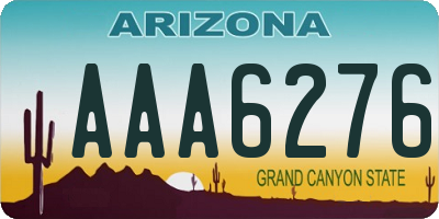 AZ license plate AAA6276