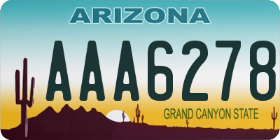 AZ license plate AAA6278