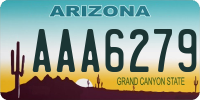 AZ license plate AAA6279