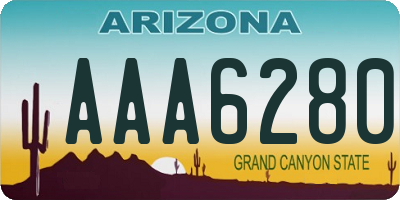 AZ license plate AAA6280