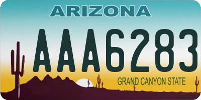 AZ license plate AAA6283