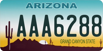 AZ license plate AAA6288