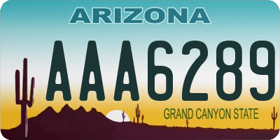 AZ license plate AAA6289