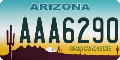 AZ license plate AAA6290