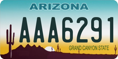 AZ license plate AAA6291