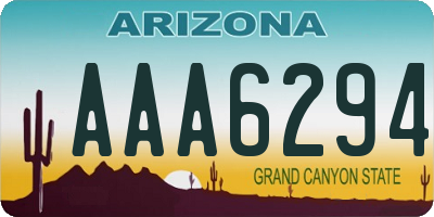 AZ license plate AAA6294