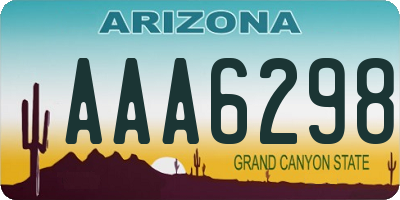 AZ license plate AAA6298