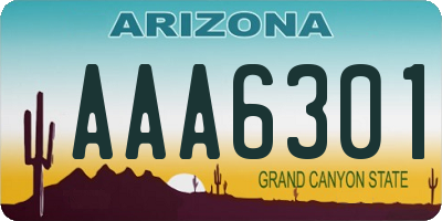 AZ license plate AAA6301