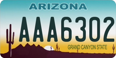 AZ license plate AAA6302