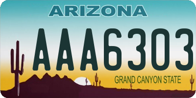 AZ license plate AAA6303