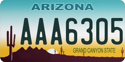 AZ license plate AAA6305