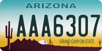 AZ license plate AAA6307