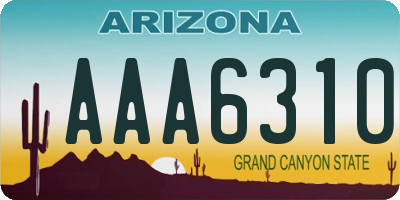 AZ license plate AAA6310