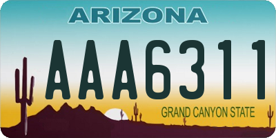 AZ license plate AAA6311