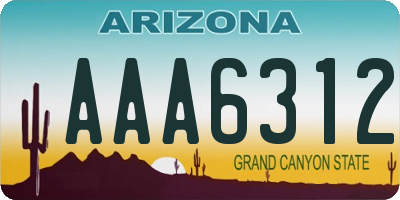 AZ license plate AAA6312