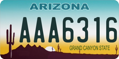 AZ license plate AAA6316