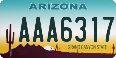 AZ license plate AAA6317