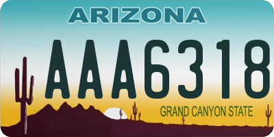 AZ license plate AAA6318