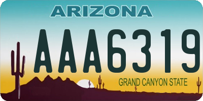 AZ license plate AAA6319