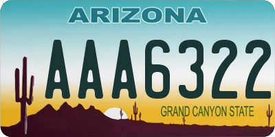 AZ license plate AAA6322