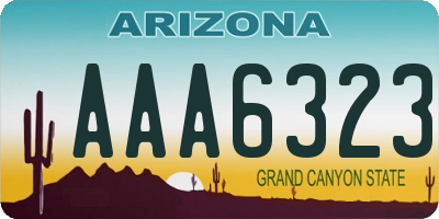 AZ license plate AAA6323