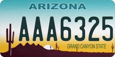 AZ license plate AAA6325