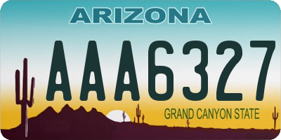 AZ license plate AAA6327