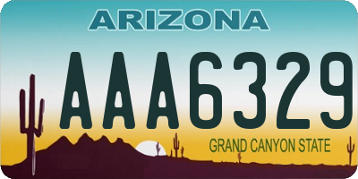 AZ license plate AAA6329