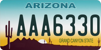 AZ license plate AAA6330