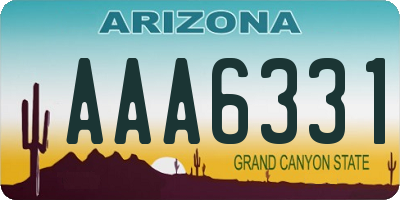 AZ license plate AAA6331