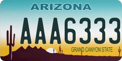 AZ license plate AAA6333