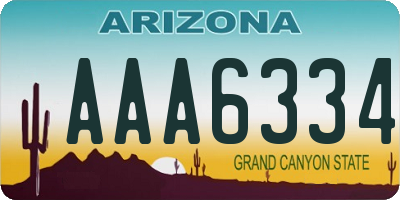 AZ license plate AAA6334